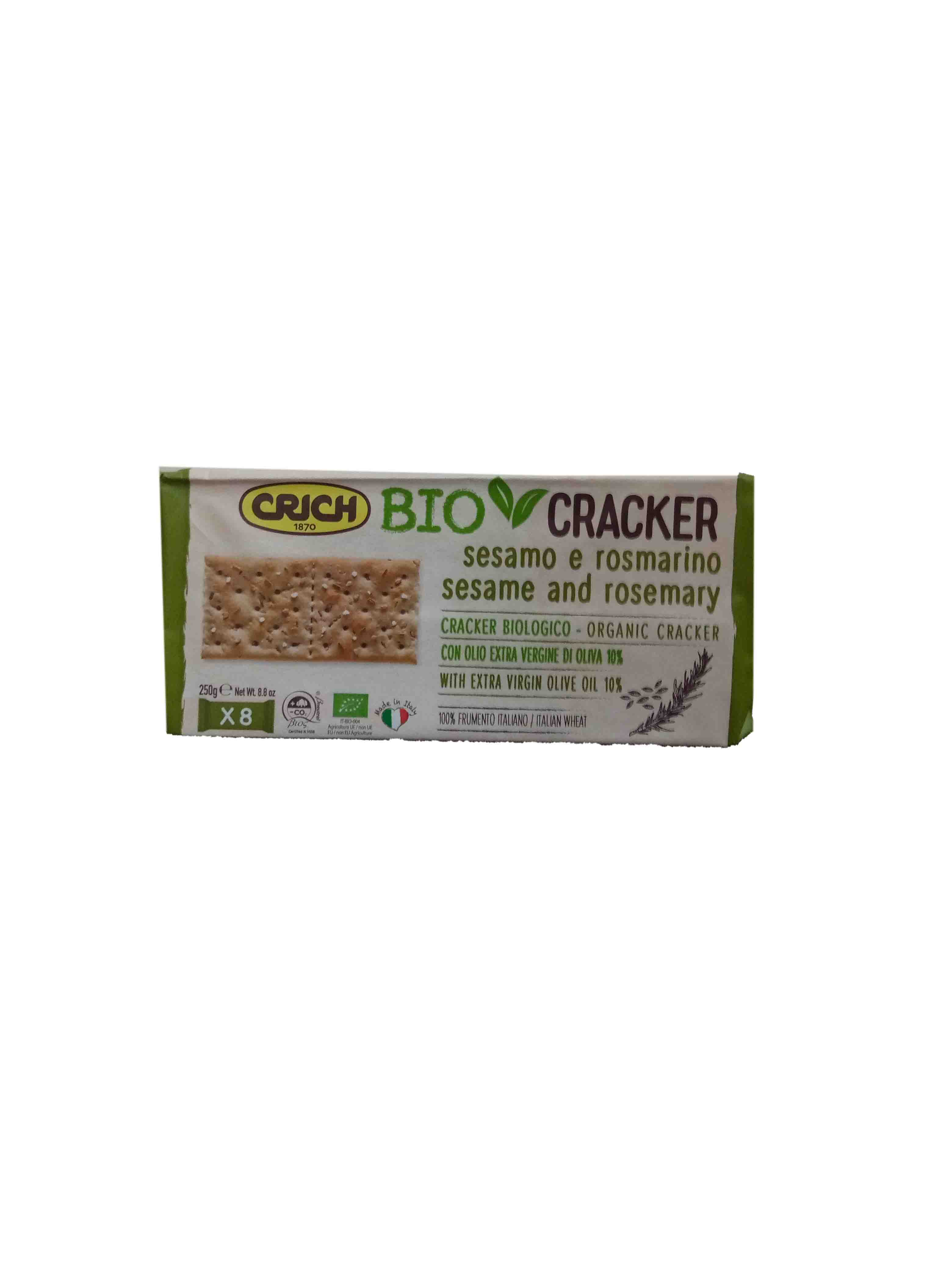 bio cracker with extra virgin olive oil